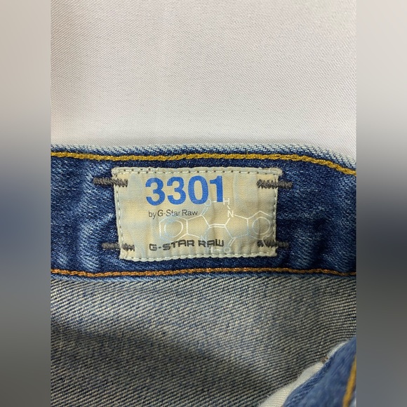 G-Star Raw Button Fly 3301 Deconstructed Straight Jeans Size 30x32 Excellent - Picture 5 of 16